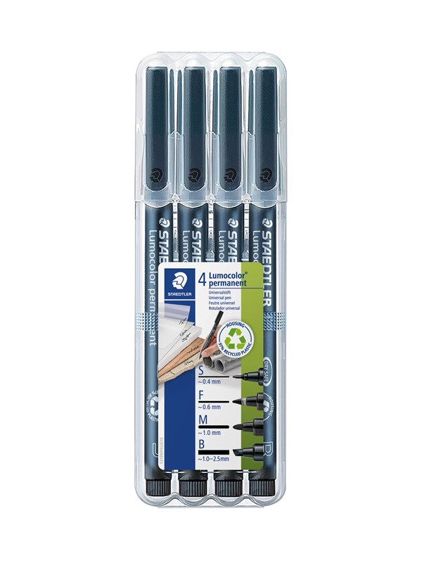 Staedtler OHP-kynä Lumocolor SFMB 4 kpl lompakossa