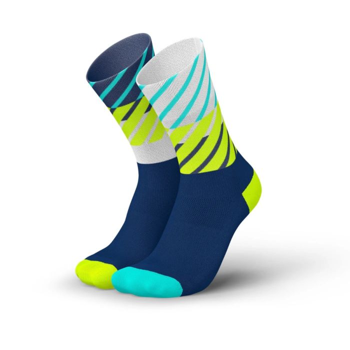 Incylence Running Diagonals Socks Navy Canary - 35-38