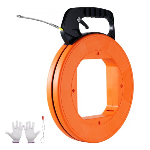 VEVOR Fish Tape Wire Cable Line Puller 30.5 m-4.23 mm (100ft 1/6in) Fiberglass High Plastic Case