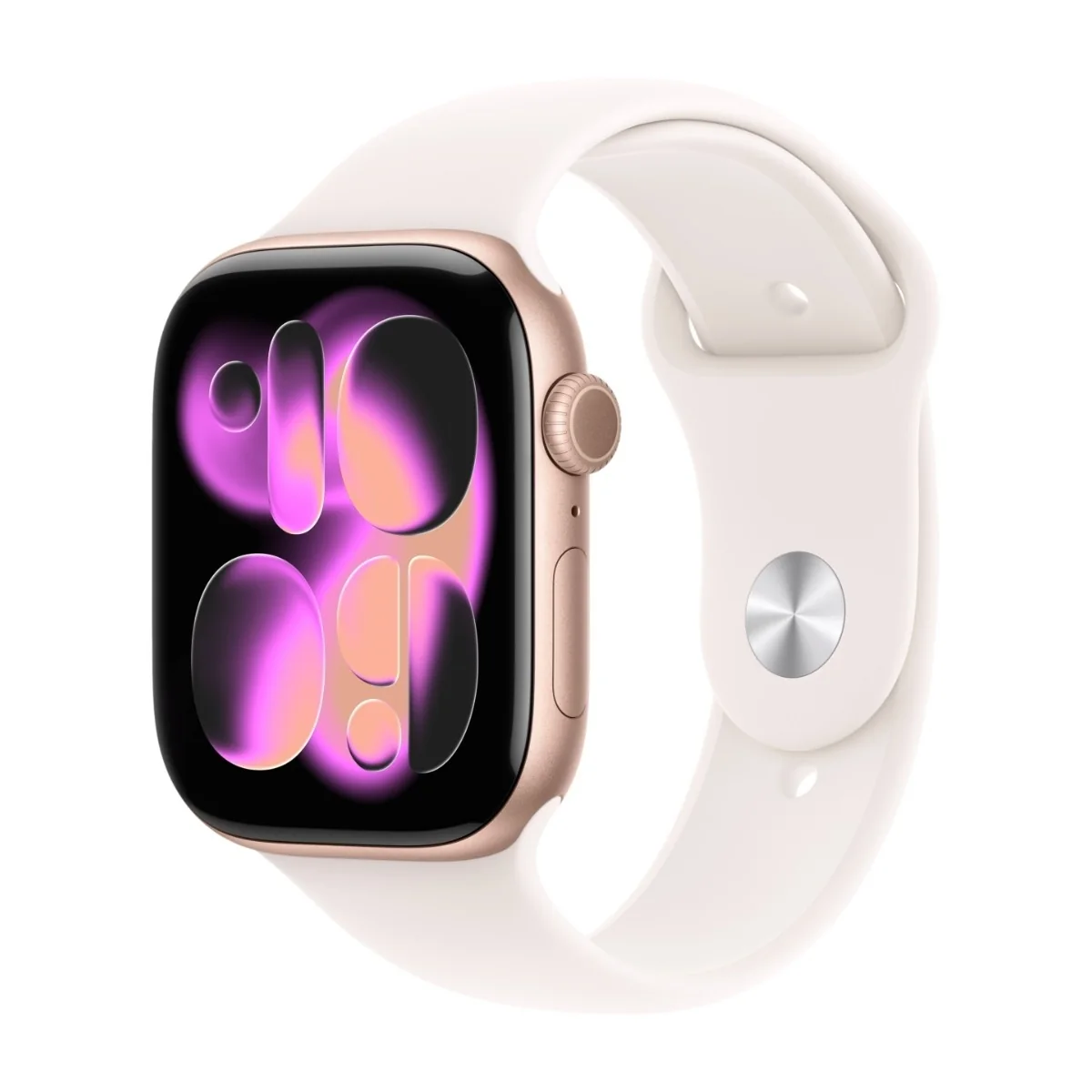 Apple Watch Series 11 GPS 46 mm ruusukulta alumiini, punanhäivä urheiluranneke - S/M