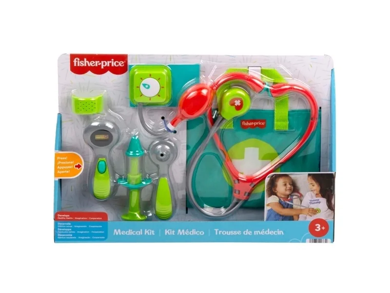 Fisher-Price -lääkärilaukku, 7-osainen lelupakkaus 3 vuotta täyttäneille, 3 vuosi/vuosia