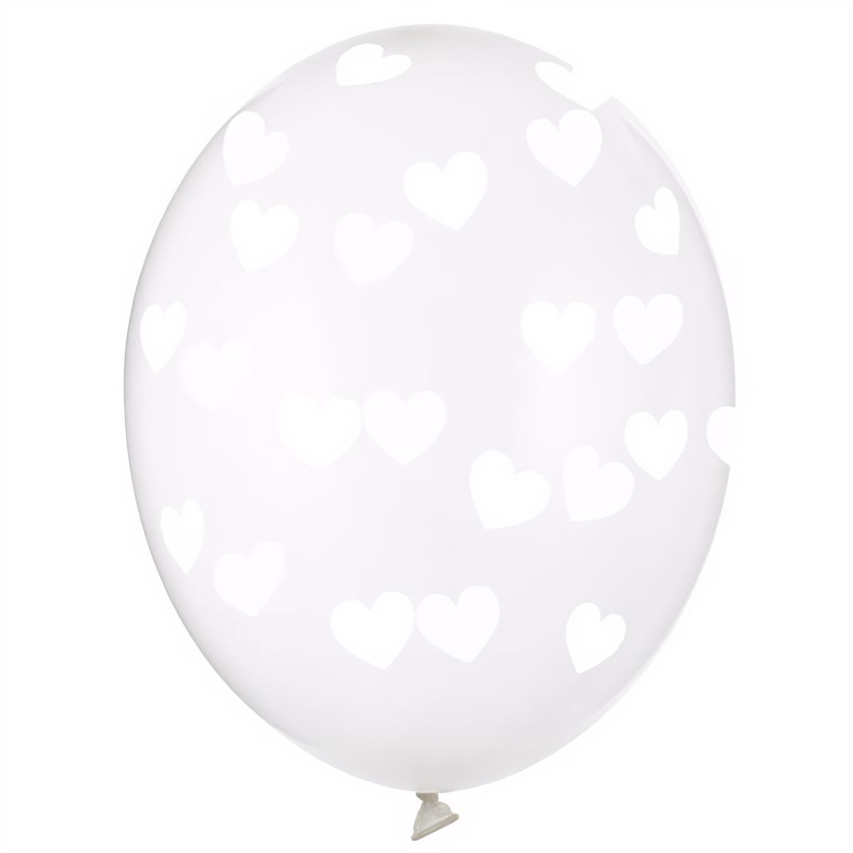 Ilmapallot - Sydämet, kirkas, Ø 30 cm, 6 kpl