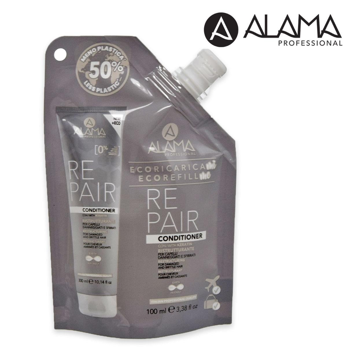 Alama Eco-Refillme Korjaava Hoitoaine Vaurioituneille ja Heikoille Hiuksille - 100 ml