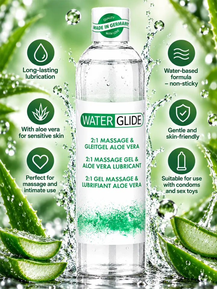 Waterglide 2:1 Massage Gel & Aloe Vera Lubricant 300ml Liuku&hierontavoide