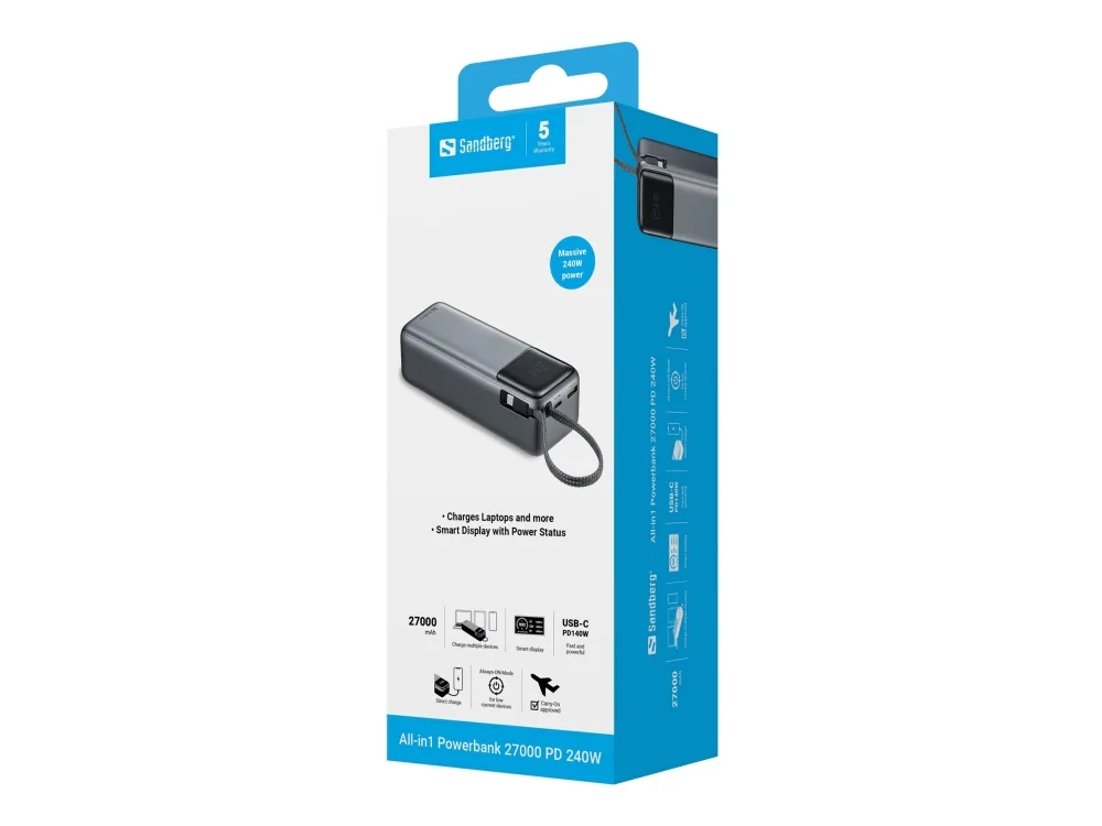 SANDBERG All-in1 Powerbank 27000 PD 240W
