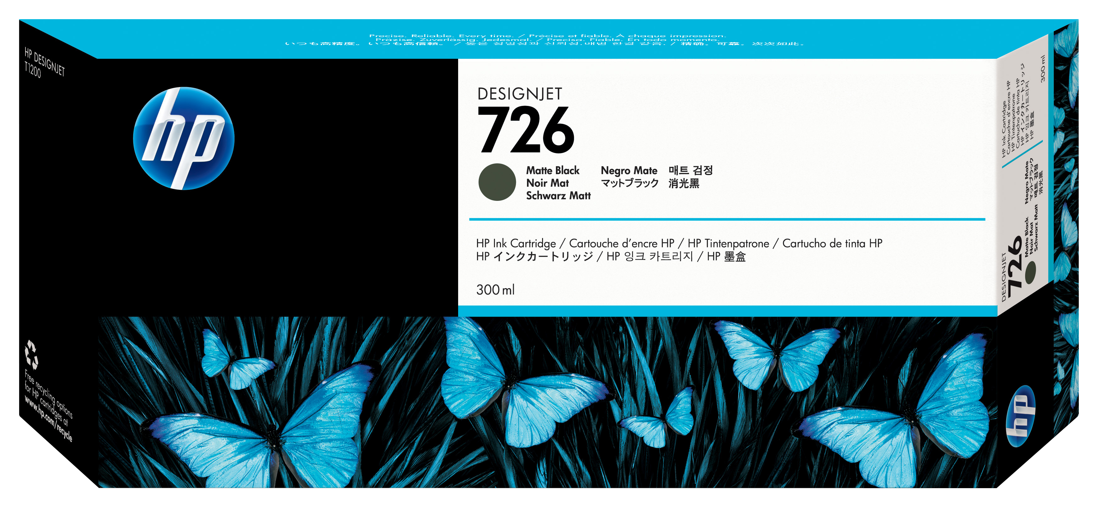 HP 726 -mustekasetti, 300 ml, matte black