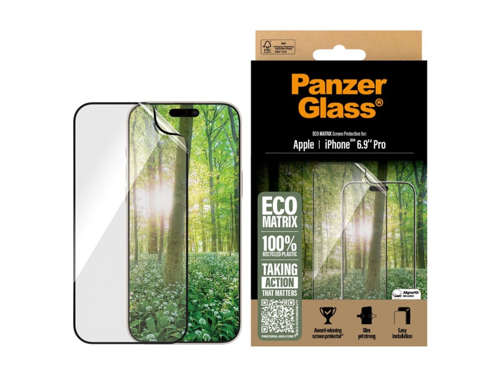 PanzerGlass Eco MATRIX Screen Protector iPhone 16 Pro Max | Ultra-Wide Fit