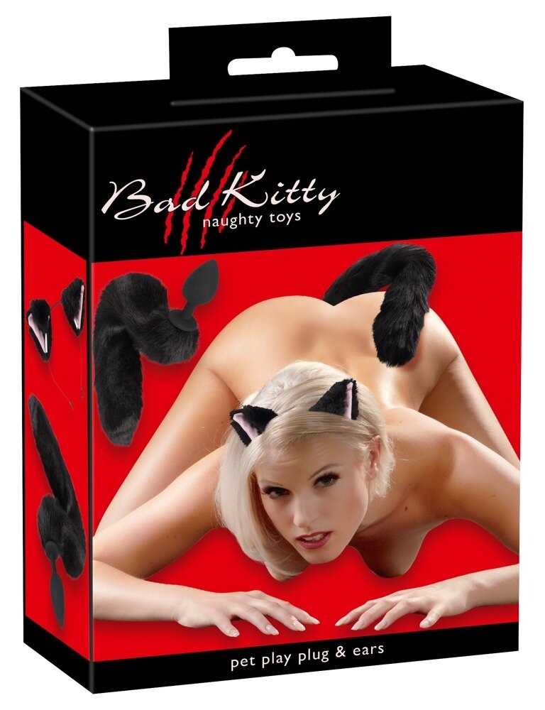 Bad Kitty Pet Play Plug &amp; Ears anaalitappi kissanhännällä ja korvilla
