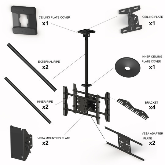 Multibrackets M Public Ceilingmount Large Back To Back