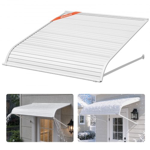 VEVOR Aluminum Awning 40 x 42 in, Durable Window Awning Door Canopy, Lightweight and Stable Aluminum Exterior Awnings Rain Snow Sunlight Protection for Door Entrance Windows Patio Porch
