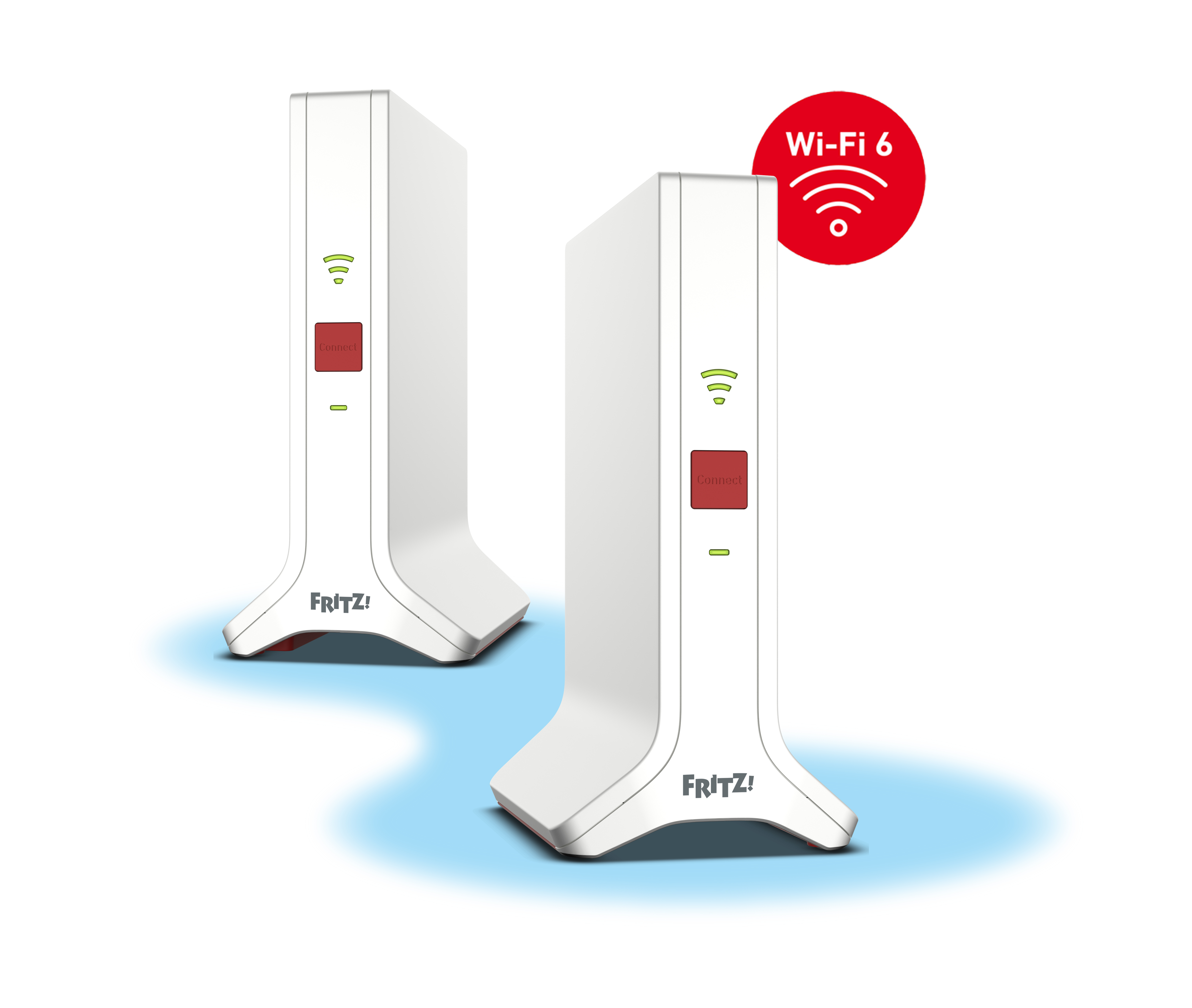 AVM FRITZ!Mesh Set 4200 Wi-Fi 6 -kaksoisjakelu 4200 Mbit/s 2-pakkaus Punainen/Valkoinen