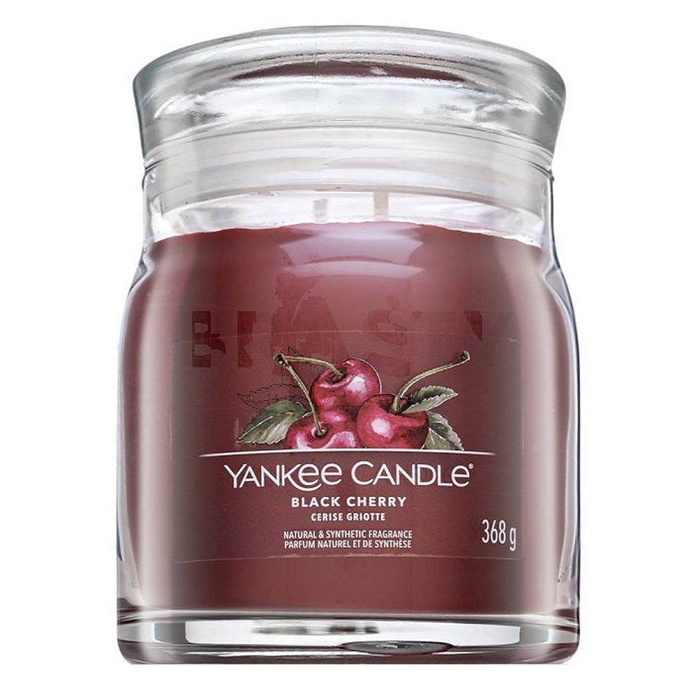 Yankee Candle Musta kynttilä Cherry Signature (kypsä kirsikka) - 368,0 g