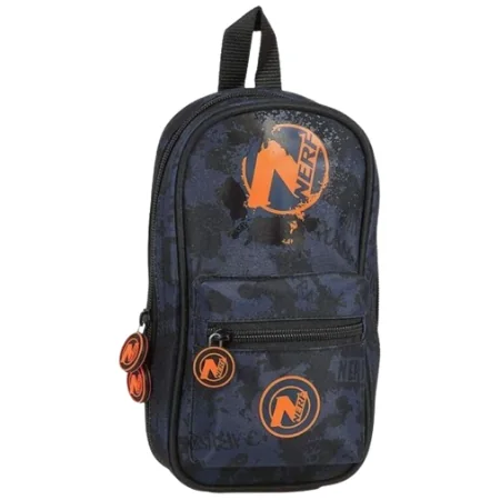 Nerf 5-in-1 kynäkotelo reppu - musta ja laivastonsininen maastokuviointi
