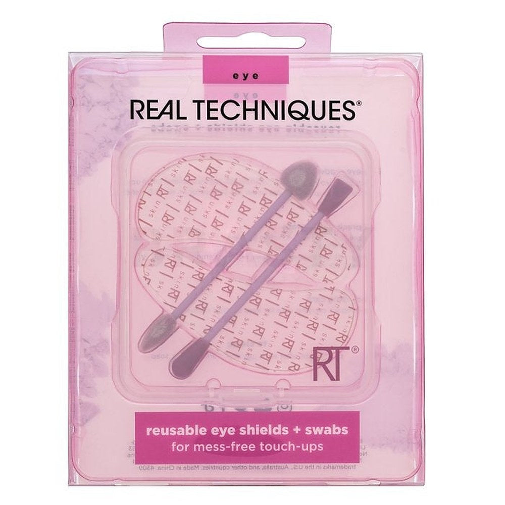 Real Techniques Uudelleen käytettävät silmäsuojaimet + vanupuikkoja