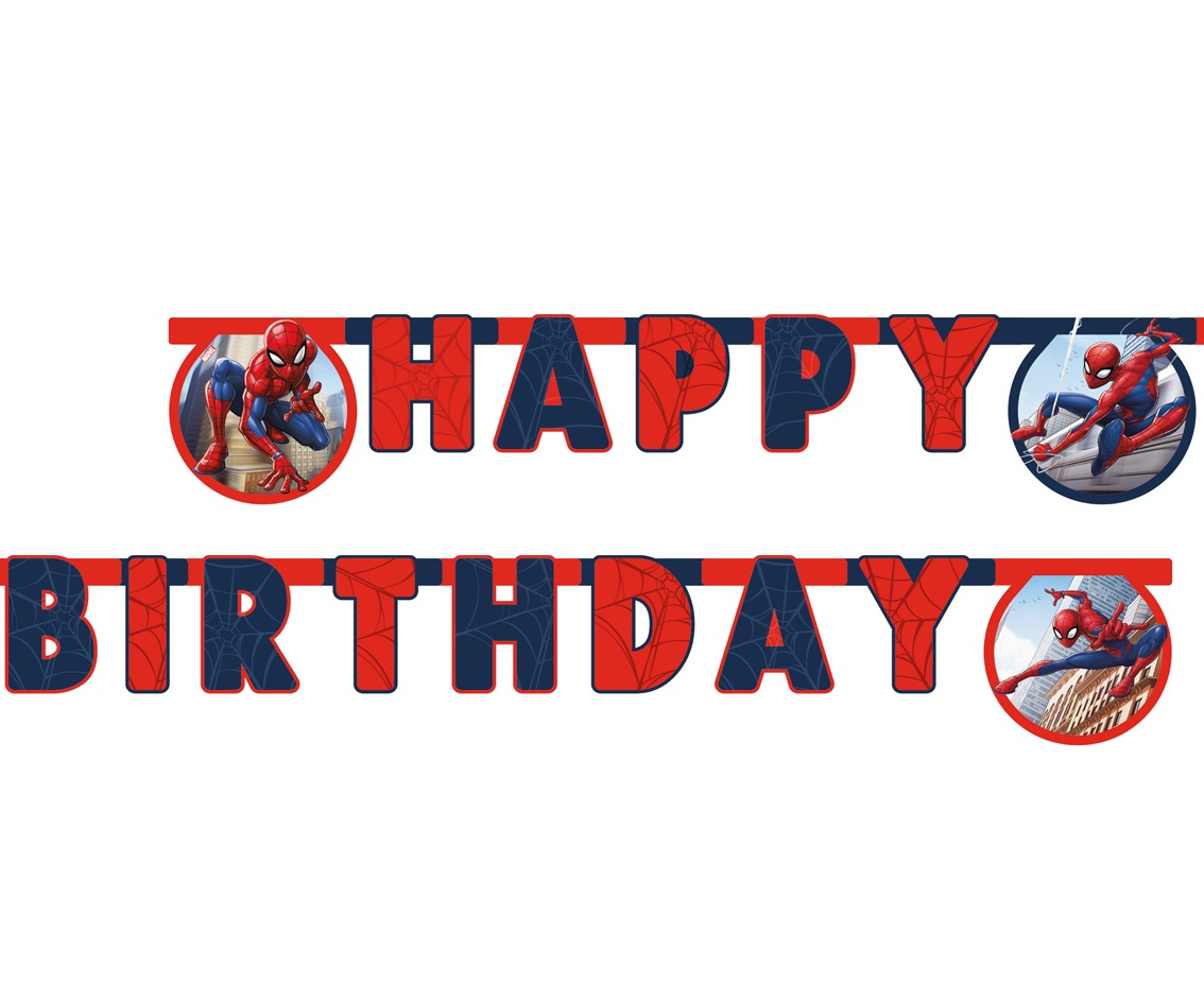 Kirjainviirinauha Happy Birthday Spider-Man
