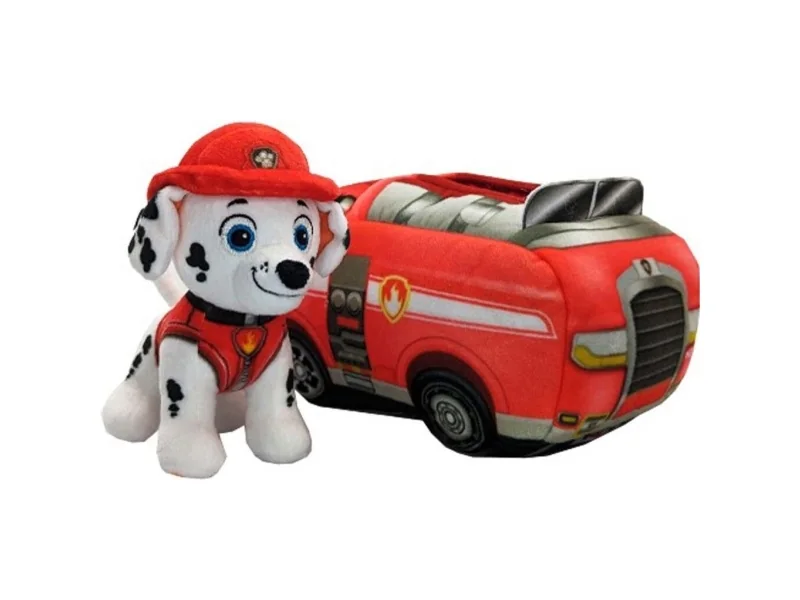 Paw Patrol 2-in-1 ajoneuvo pehmolelu ja Marshall 15 cm