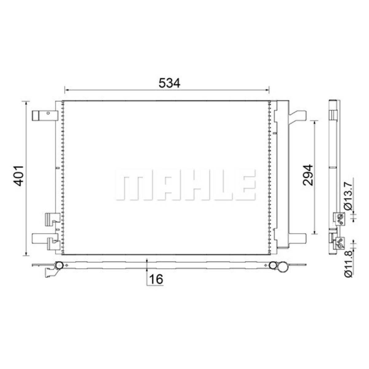 Lauhdutin, ilmastointilaite MAHLE AC 772 000S