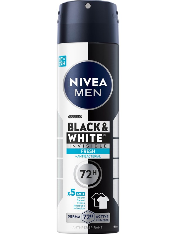 Nivea Black & White Invisible Fresh Male Spray - 150 ml