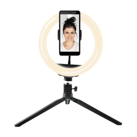 8" LED-rengasvalo 19 cm jalustalla