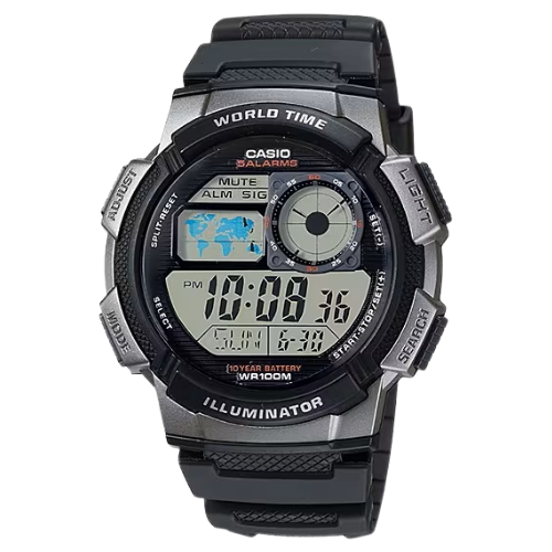 Casio AE-1000W-1B World Time Miesten Digitaalikello - Musta