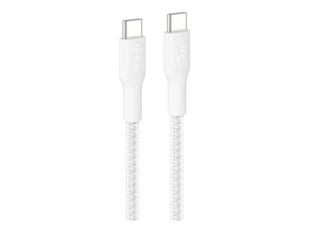 Belkin USB-C to USB-C 240W 2.0 - Braided PCR - 3m - White