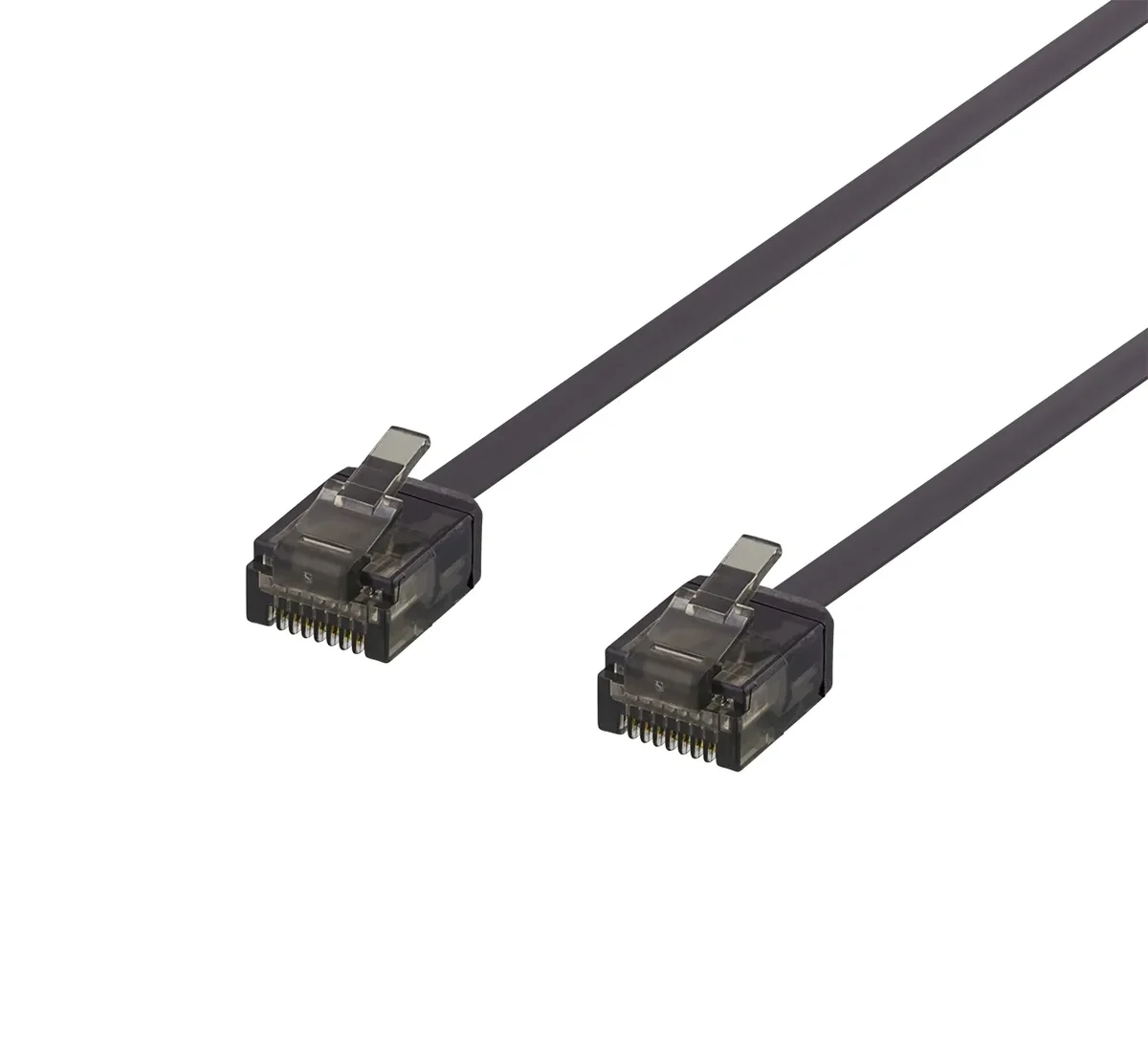 Deltaco U/utp Cat6a Laitekaapeli, Litteä, 1mm Paksu, 0,3m, Musta Rj-45 Cat 6a 0.3m Musta