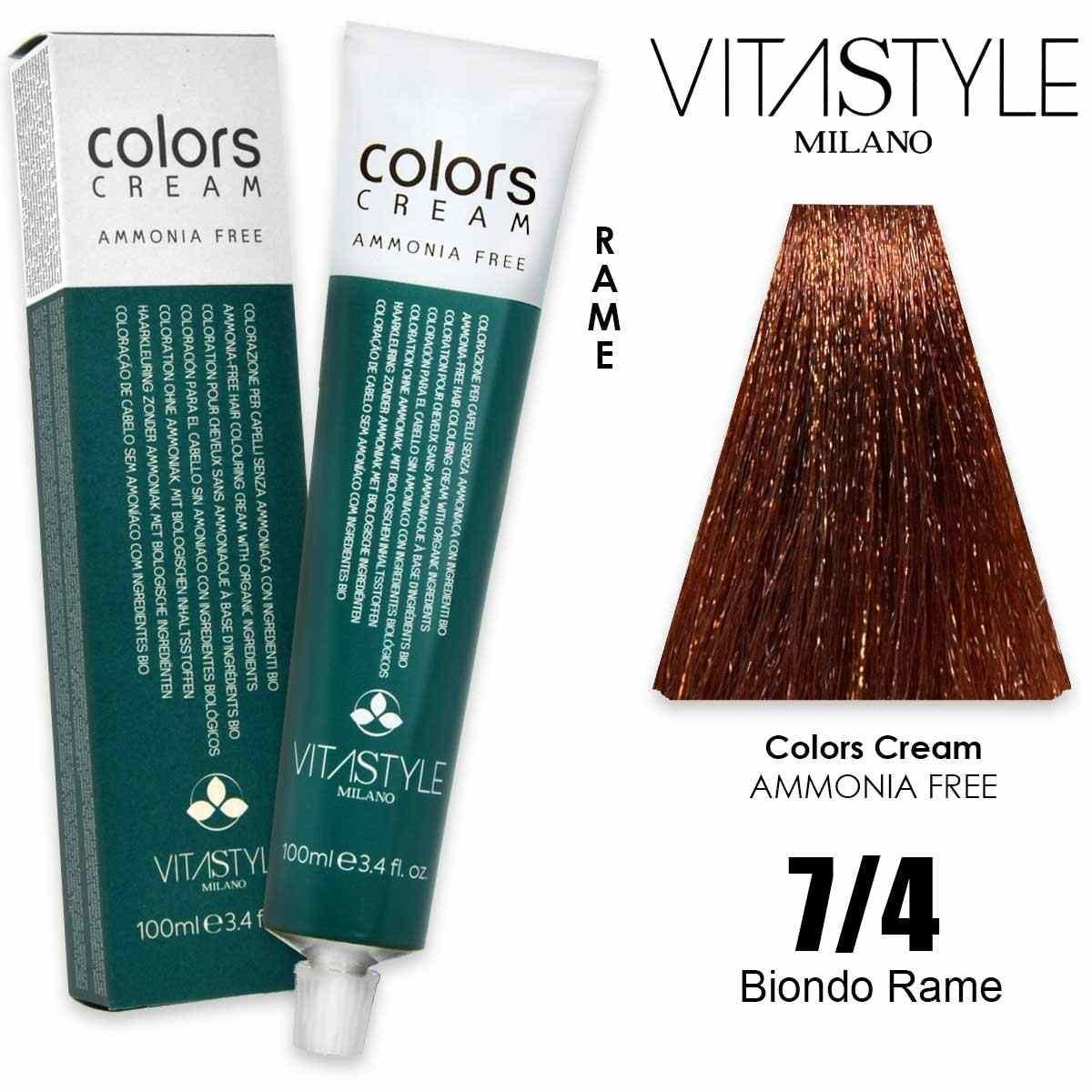Vitastyle Ammoniakiton hiusväri kermanvärillä 100 ml 7.4