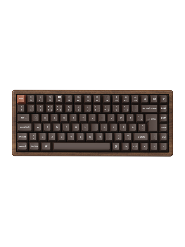 Keychron K2 HE All-Wood Special Edition Wireless Tri-Mode - Pelinäppäimistö - Pohjoismainen - Ruskea
