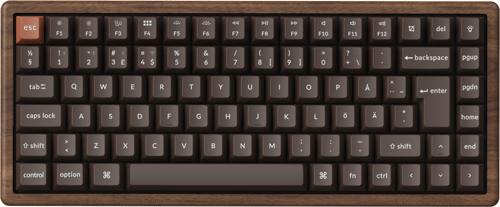 Keychron K2 HE All-Wood Special Edition Wireless Tri-Mode - Pelinäppäimistö - Pohjoismainen - Ruskea