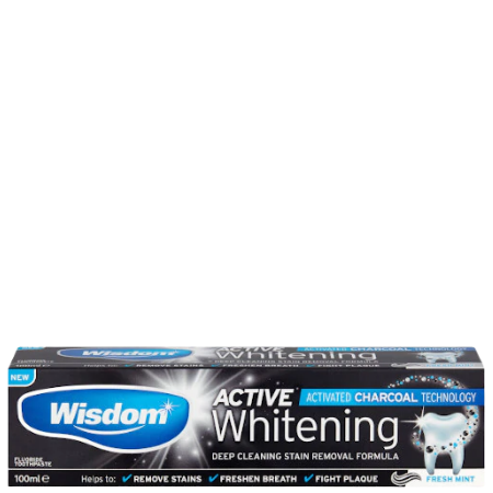 Wisdom Active Whitening Charcoal hammastahna - 100 ml