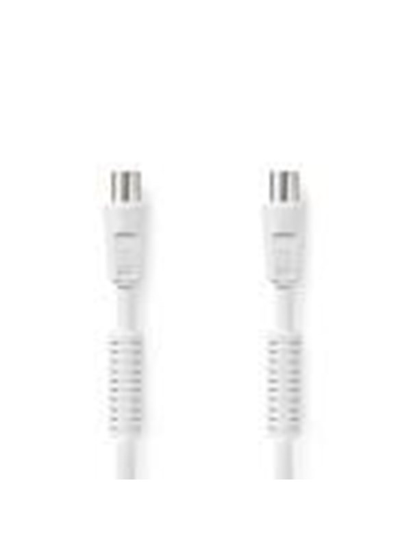 Nedis Koaksiaalikaapeli | IEC (Coax) Uros | IEC (Coax) Naaras | Niklattu | 120 dB | 75 Ohm | Nelinkertainen suojaus | 15.0 m | Pyöreä | PVC | Valkoinen | Label
