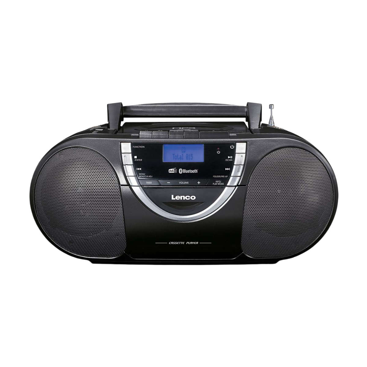 Lenco Kannettava DAB+- ja FM-radio CD-kasetilla ja Bluetoothilla Musta