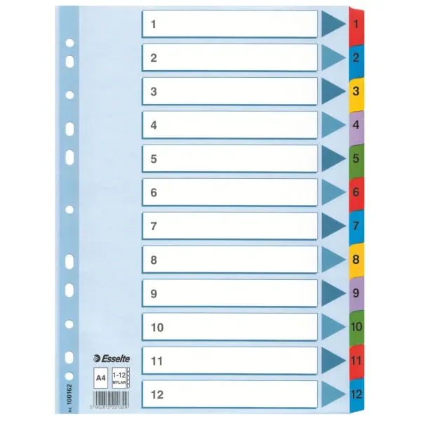 Esselte Muovikielihakemisto Mylar 1-12