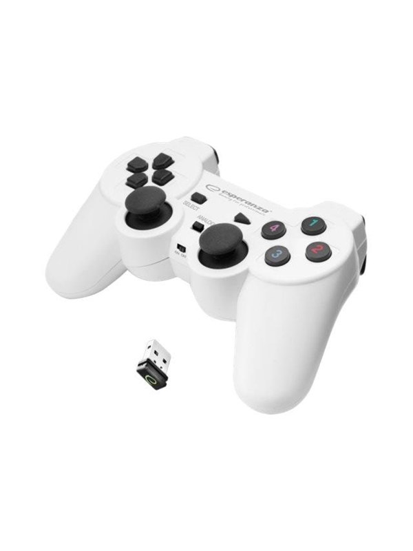 Esperanza Wireless GamePad PS3/PC USB Gladiator Valkoinen - Wireless Controller - PC