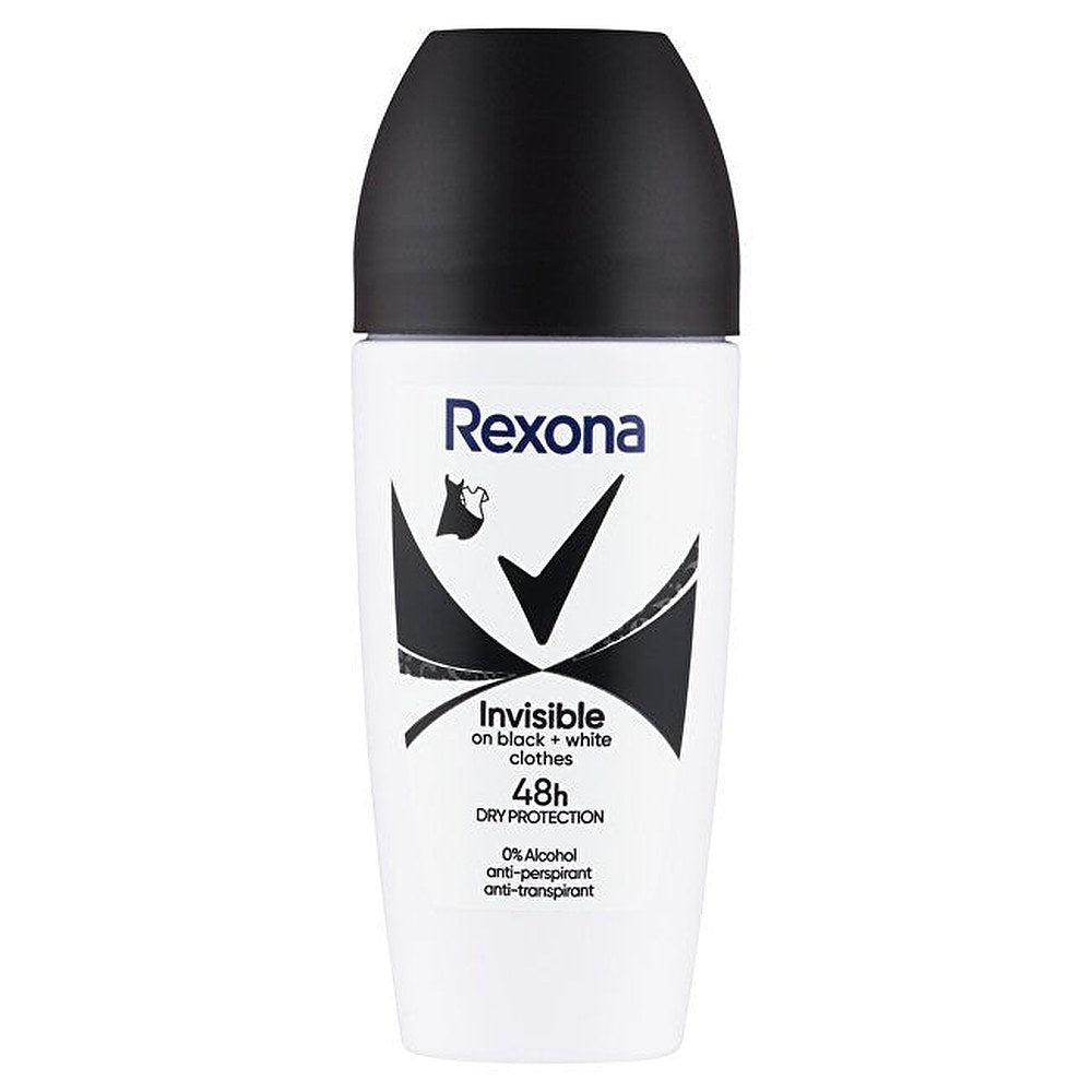 Rexona Invisible on Black + White roll-on antiperspirantti 48 tuntia 50 ml