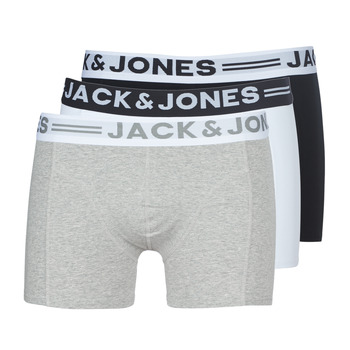 JACK & JONES Bokserishortsit 'Sense' meleerattu harmaa / musta / valkoinen