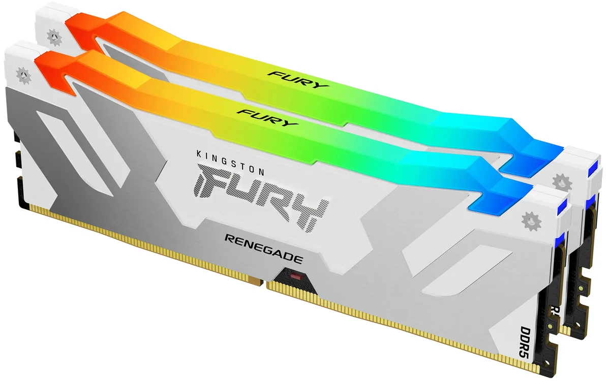 Kingston FURY Renegade RGB 48 Gt (2 x 24 Gt) DDR5 8000 MHz, CL38 -muisti, valkoinen (XMP)