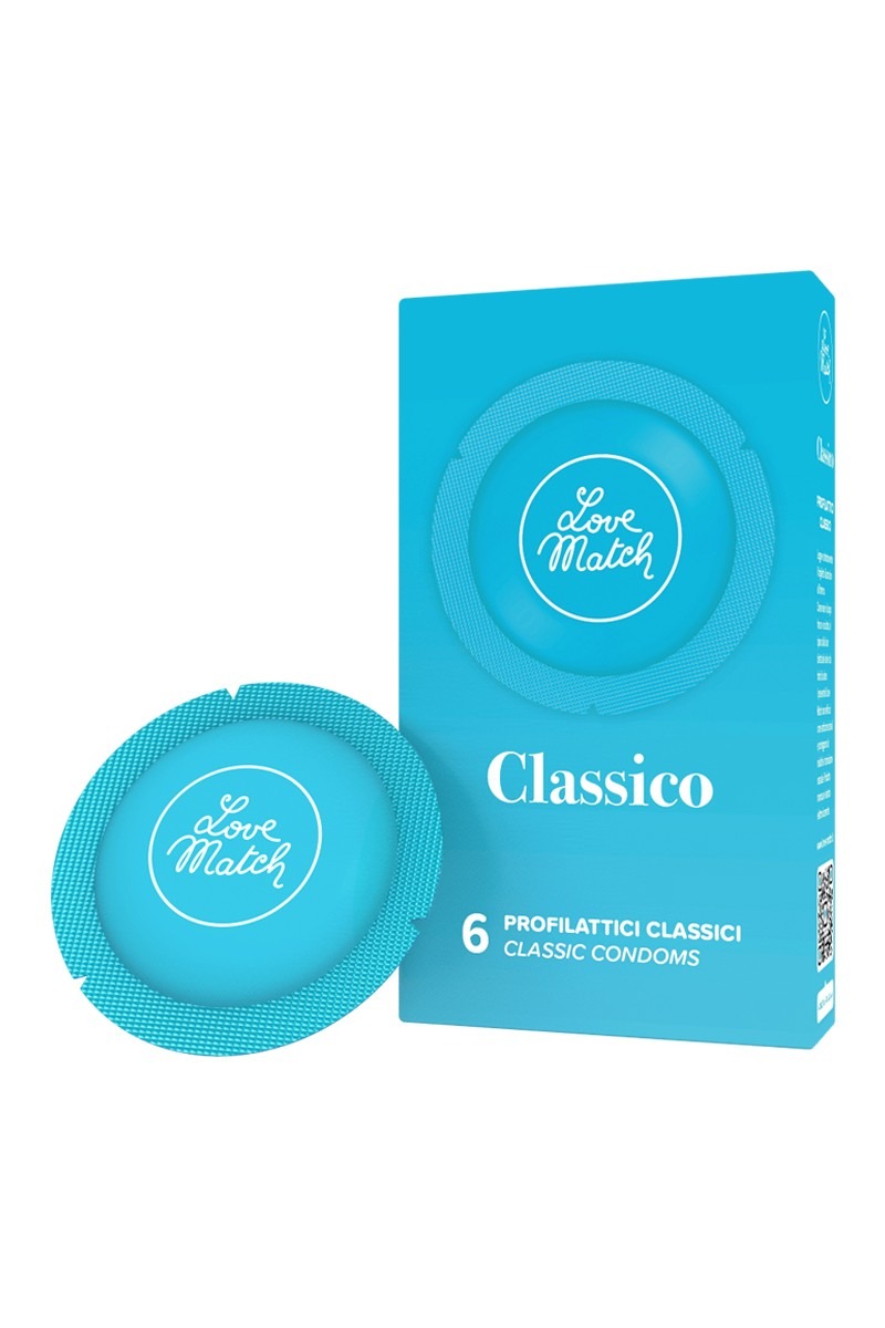 Love Match Classico anatomisesti muotoillut kondomit, 6 kpl