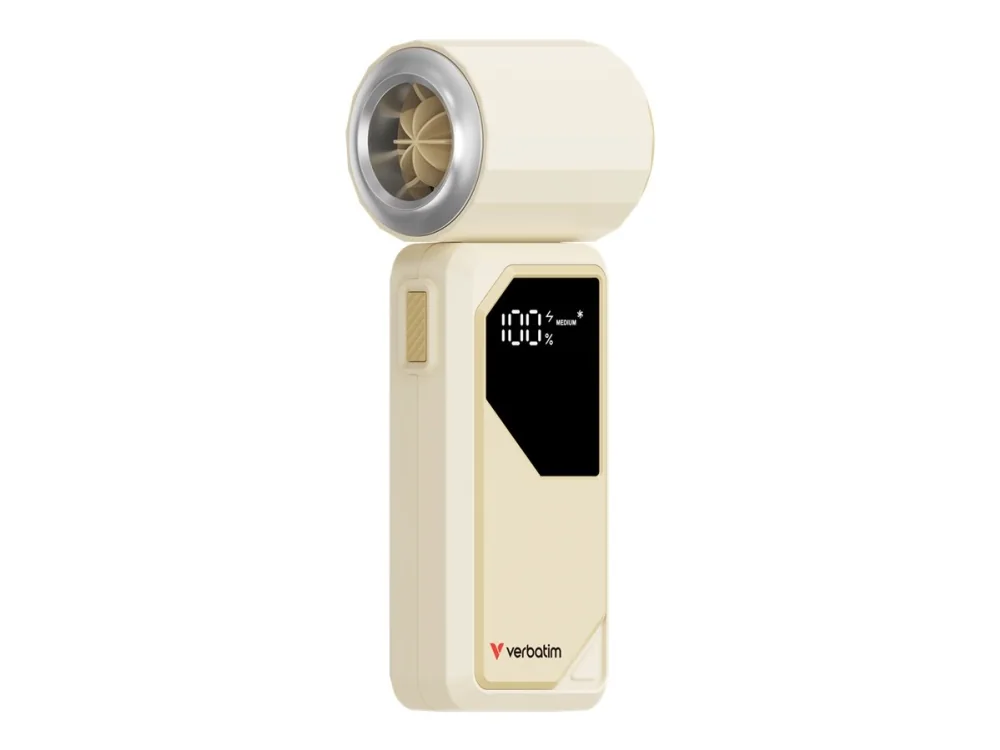 Verbatim Cool ''n'' Go AirJet, Hopea, Valkoinen, Käsituuletin, 1 kpl, 6 W, Litiumioni (Li-Ion), 3,7 V