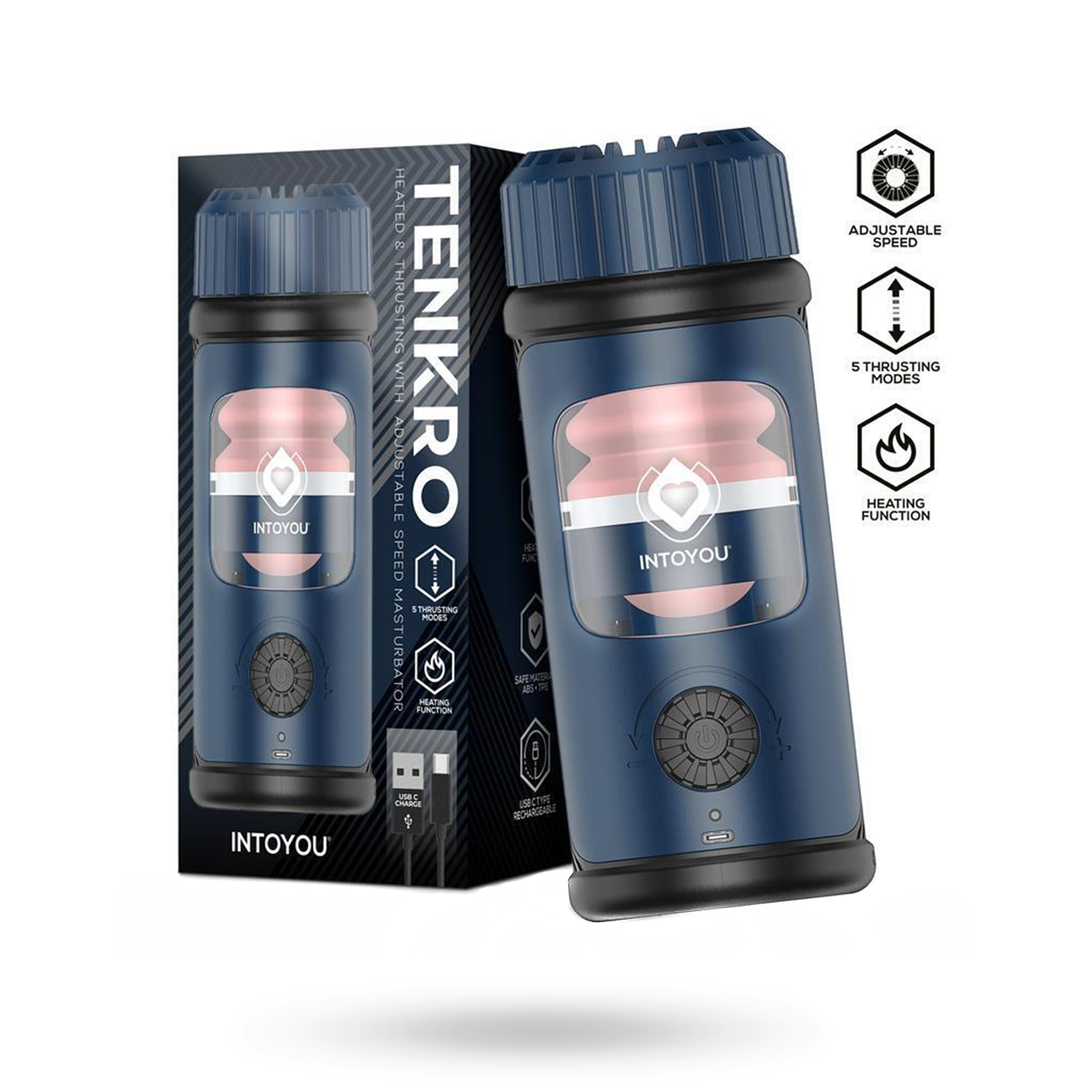 Tenkro Masturbator With Thrusting & Heat Automaattinen masturbaattori