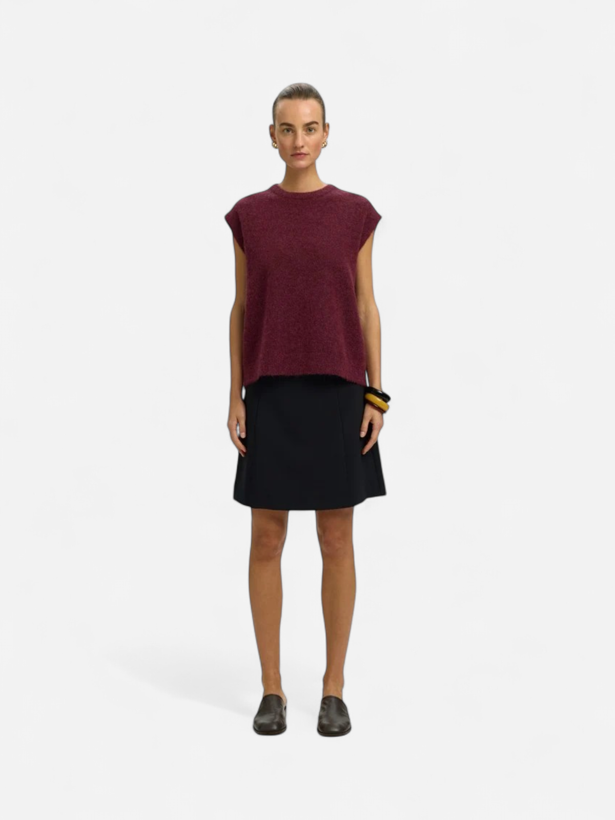 Selected Femme naisten neuleliivi Lulu Sl Knit Vest, Tawny Port Melange