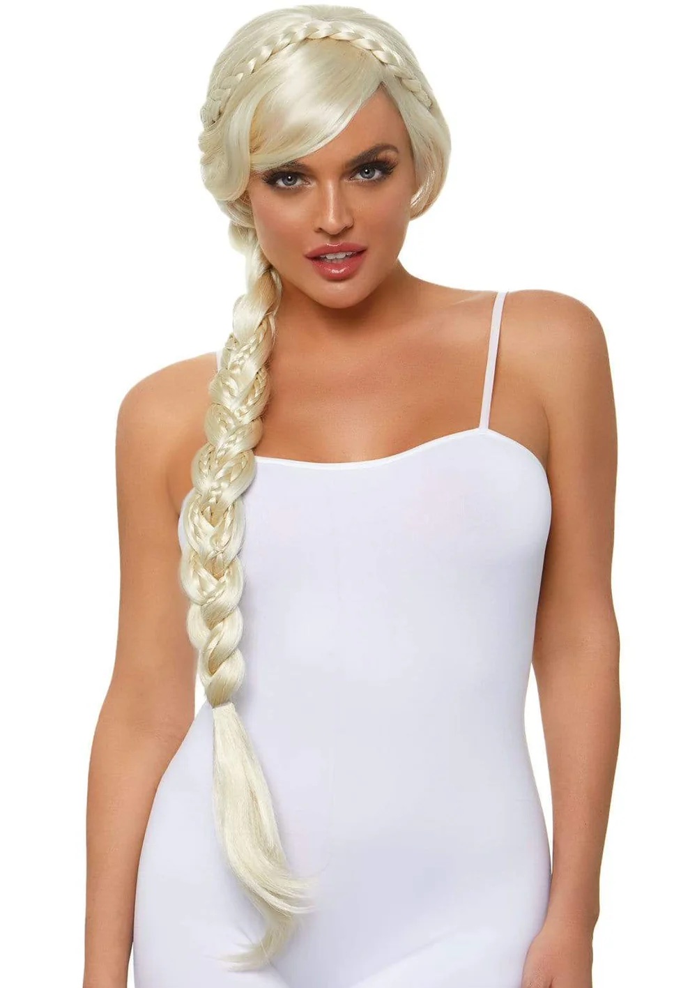 Long Duel Braid Blonde Wig Peruukki