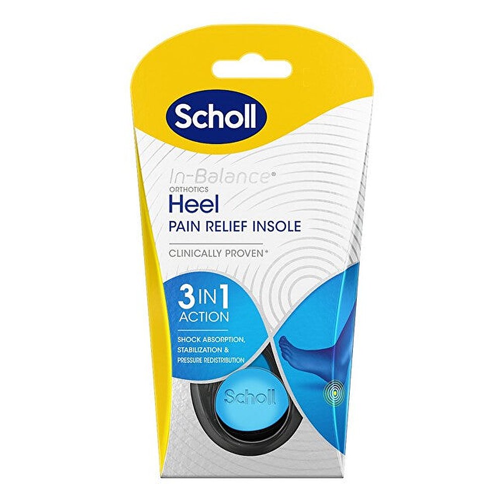 Scholl Ortopediset pohjalliset tasapainoiseen kantapäähän (kipua lievittävät pohjalliset) 1 pari - Vaihtoehto: Pieni