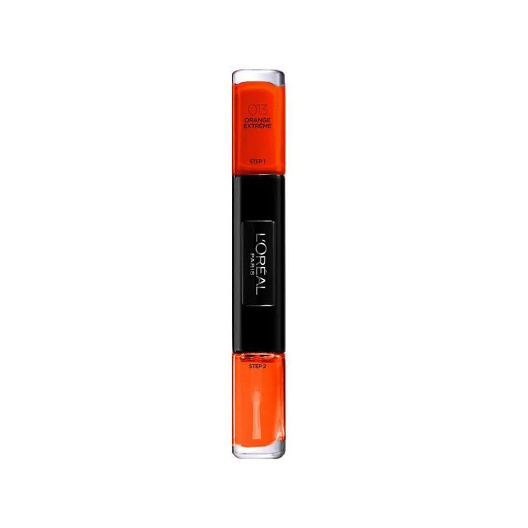 L'Oreal Paris 2 in 1 Infallible Gel Effect -kynsilakka 013 Orange Extreme 2 x 5 ml