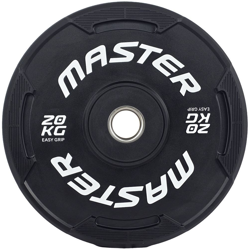 Master Fitness Easy Grip Black, Viktskivor bumper - 20 kg