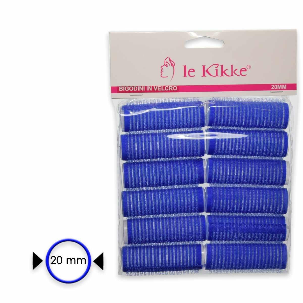Le Kikke Velcro-hiuslenkki pussissa 12 kappaletta, halkaisija 2 cm