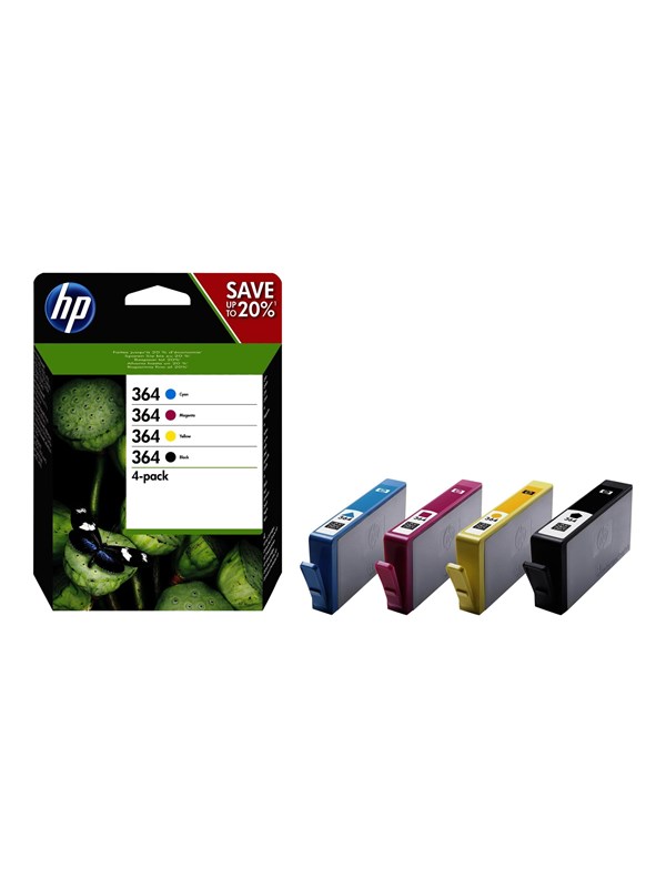 HP 364 bläckpatroner Original Standardavkastning Svart, Cyan, Magenta, Gul