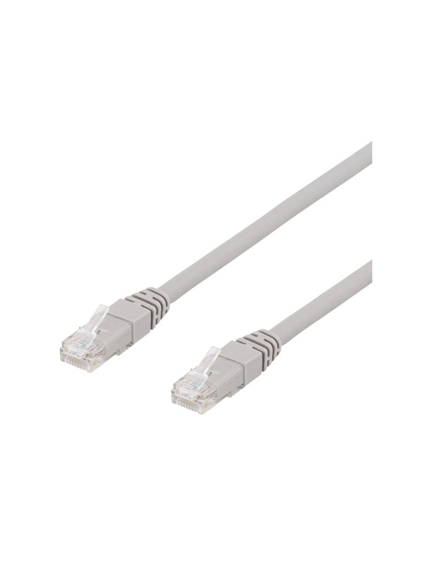 Deltaco Cat6a U/UTP RJ45 15m -verkkokaapeli, harmaa