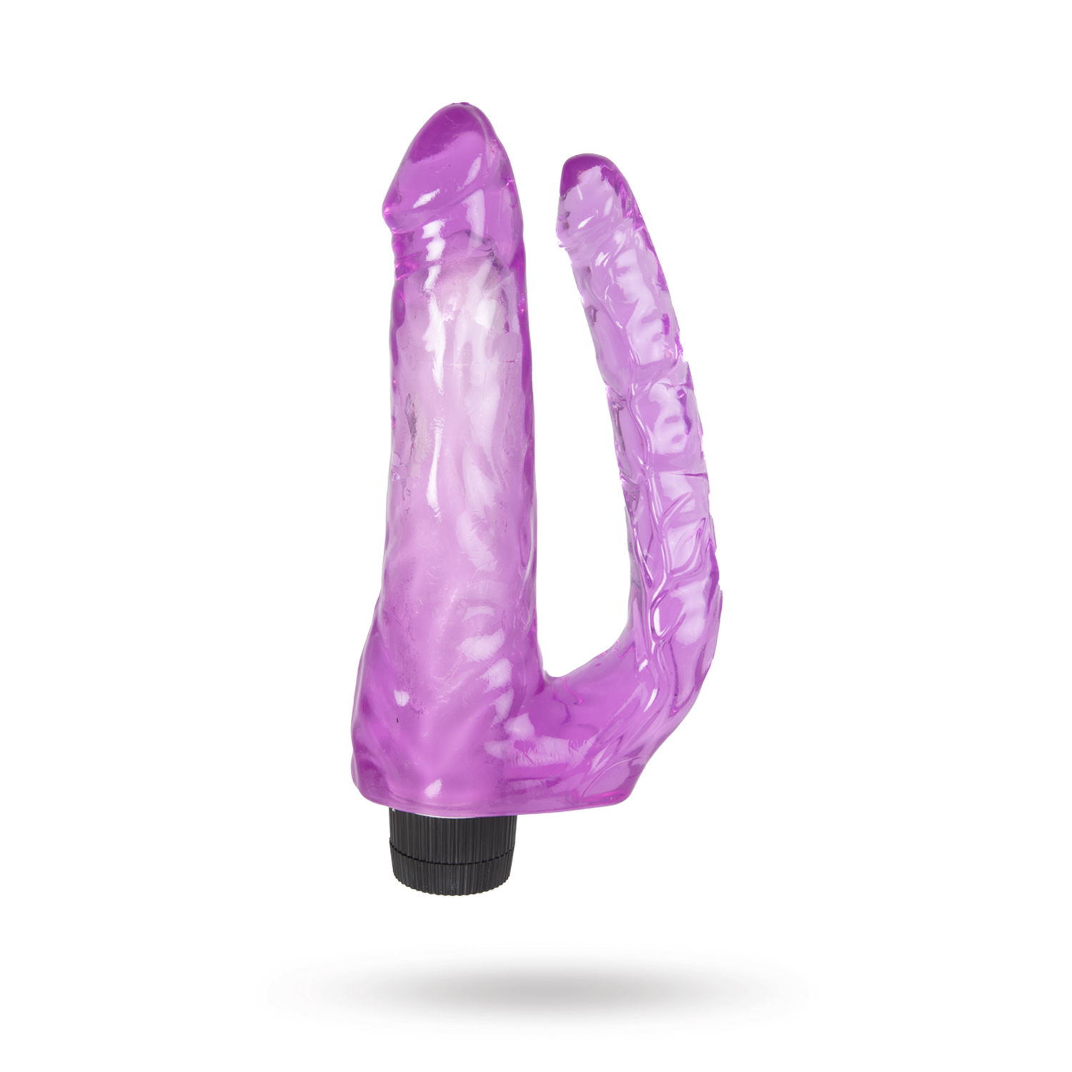 Double Penetrating Vibrating Jelly Dildos Purple Värisevä tupladildo
