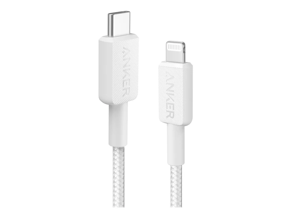 Anker 322 USB-C to Lightning Cable (0.9m Braided) - White